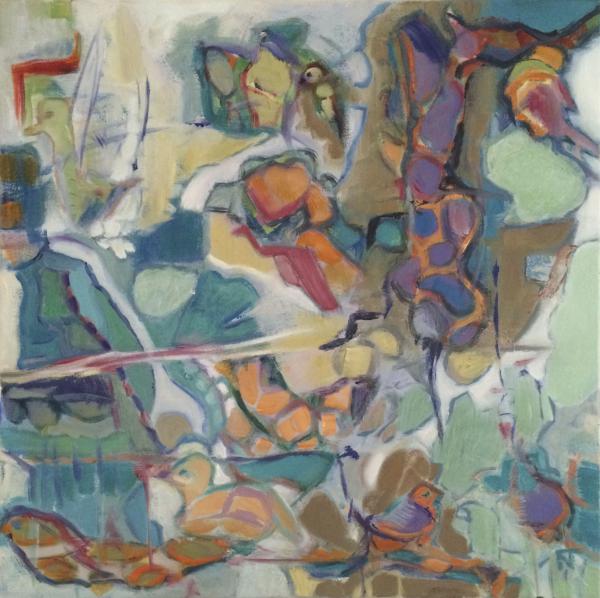 9 Birds - 18x18,  Norma Trimborn