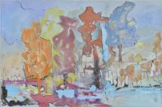Painting of 4 trees - 48x72, Norma Trimborn
